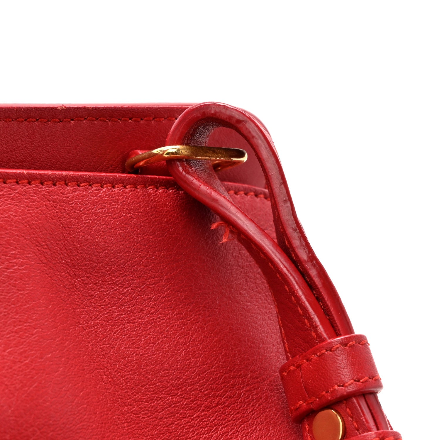 Saint Laurent Calfskin Small Monogram Cabas Lipstick Red 19 of 25