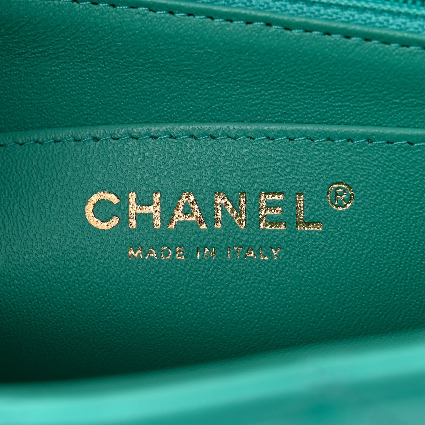 Lambskin Quilted Mini Rectangular Flap Green