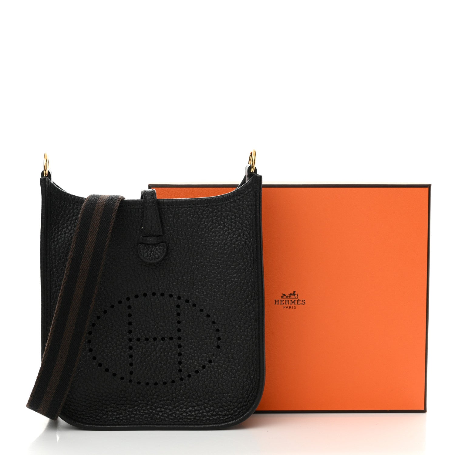 Hermes Taurillon Clemence Amazone Evelyne TPM Black Chocolate 13 of 13