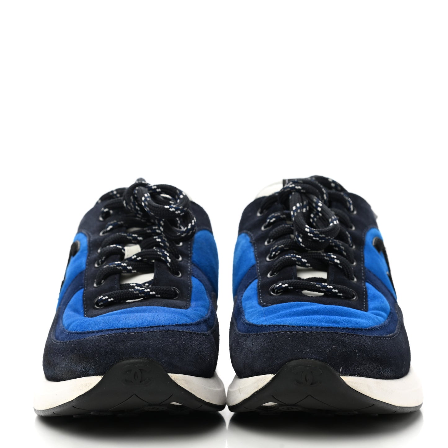Suede Calfskin CC Sneakers 37 Blue Navy Dark Navy