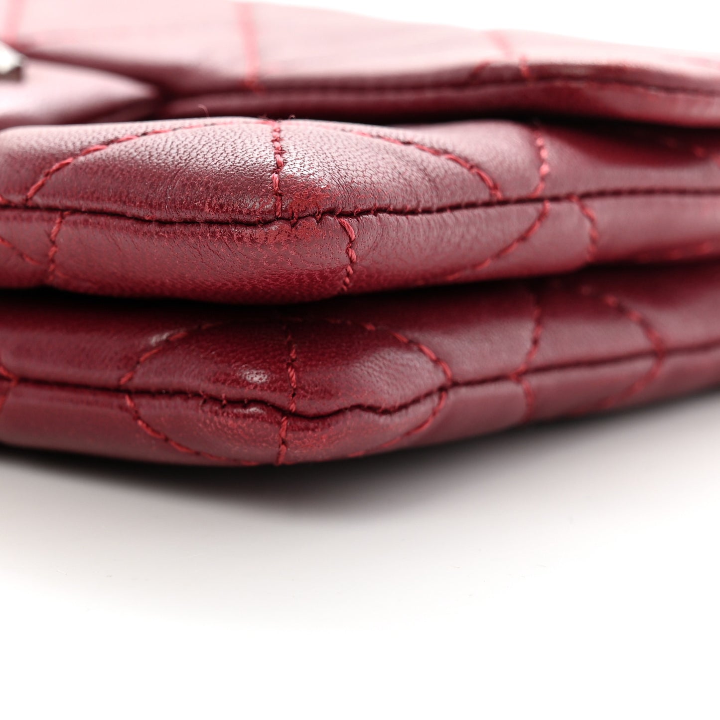 Lambskin Quilted Mini Mineral Nights Flap Crossbody Bag Dark Red