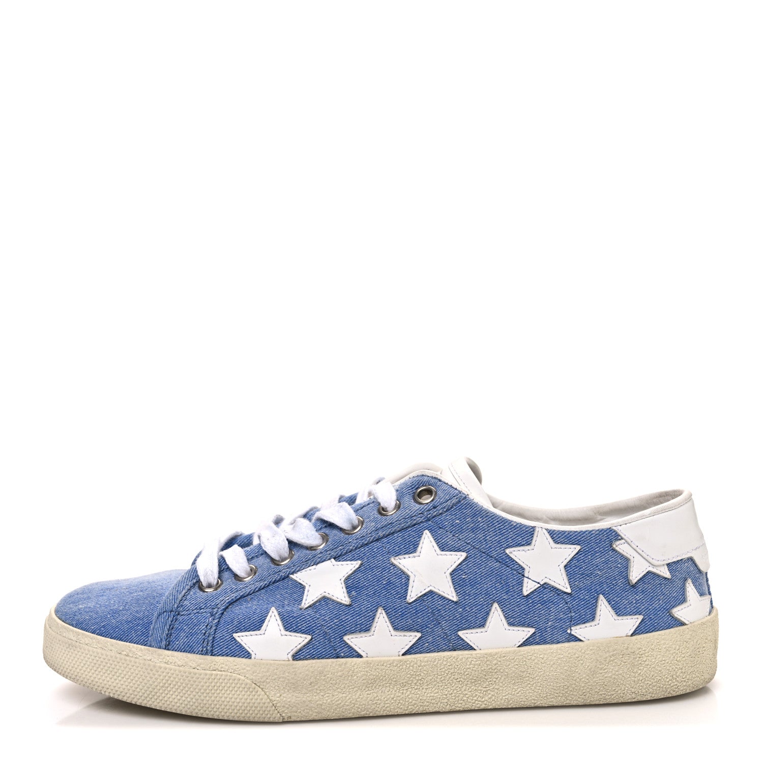 Saint Laurent Denim Calfskin Star Court Sneakers 39 Blue 1751857