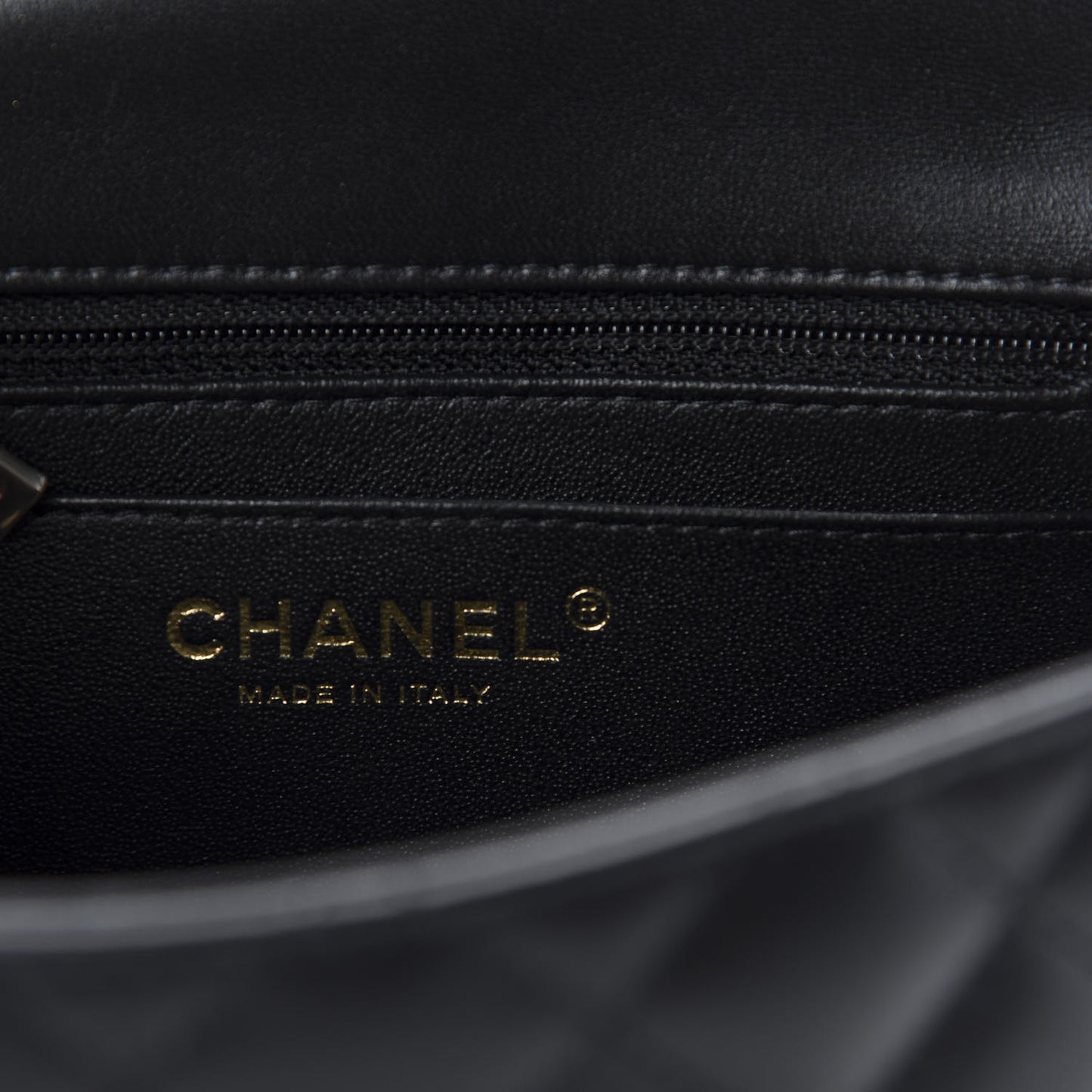 Lambskin Quilted Mini Square Flap Black