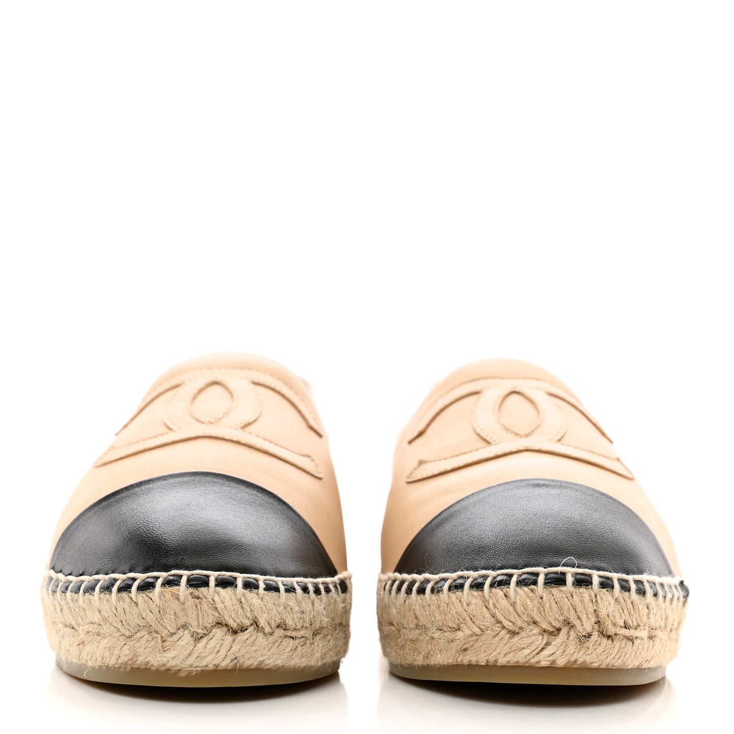 Lambskin CC Espadrilles 41 Beige Black