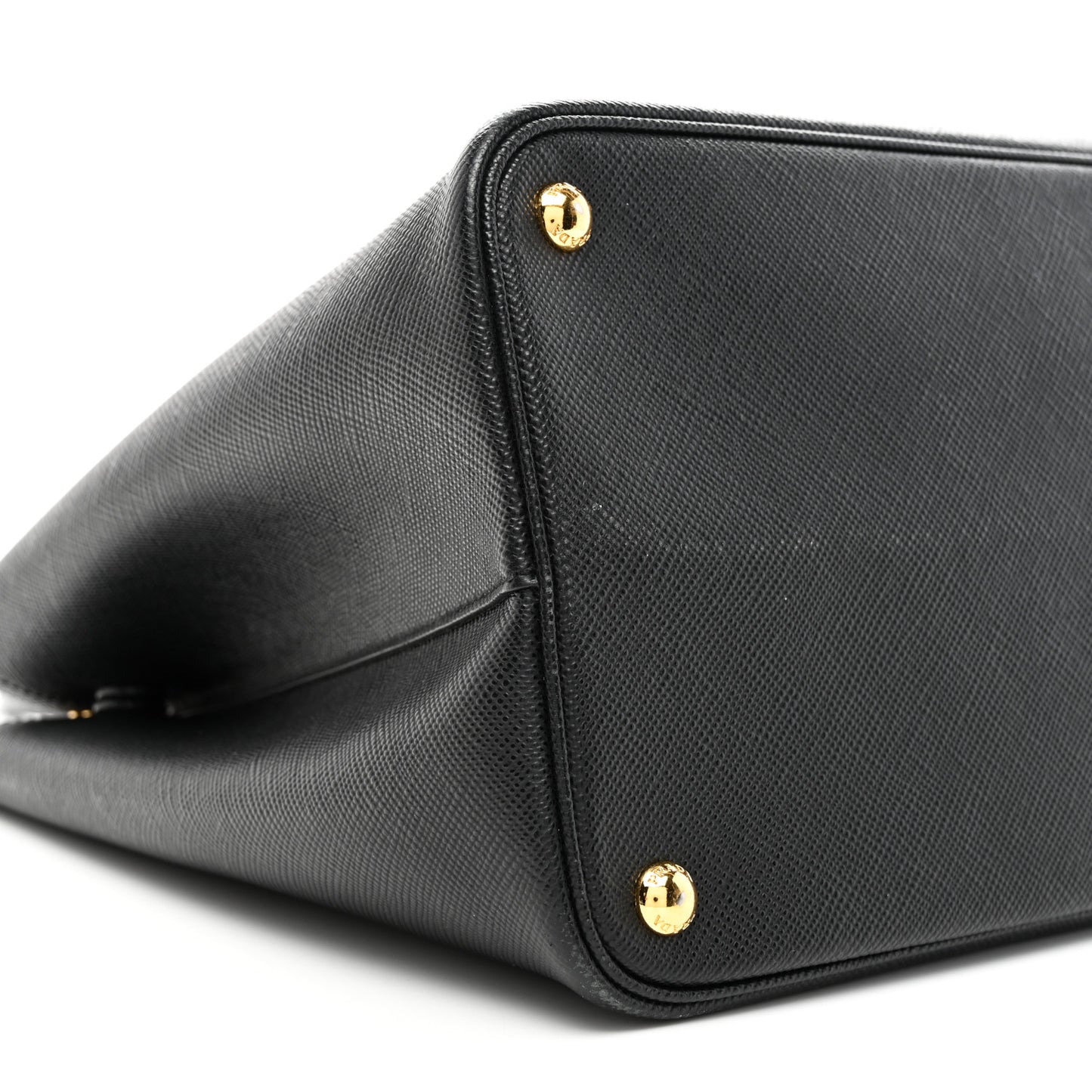 Saffiano Cuir Medium Double Bag Black Fuoco