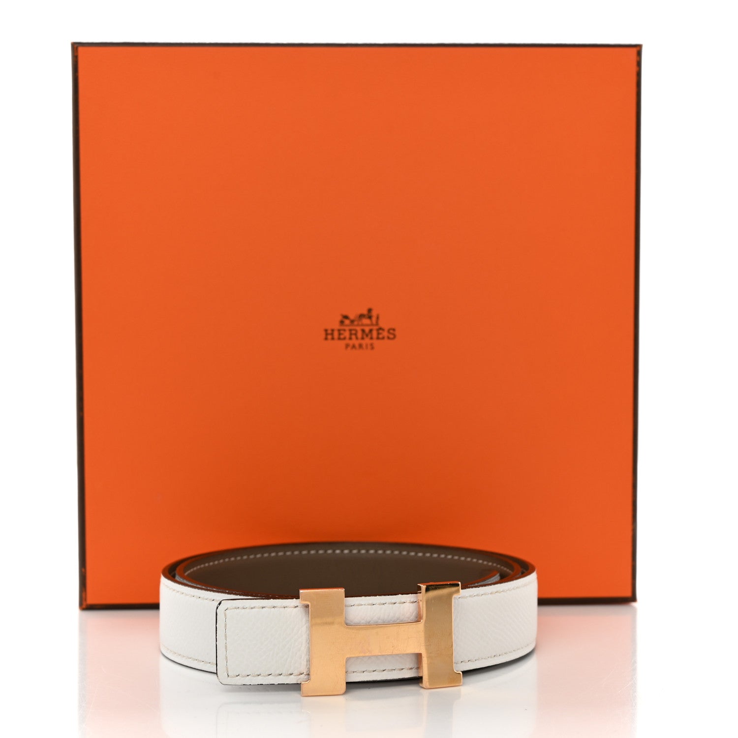 Hermes Epsom Swift 24mm Mini Constance H Belt 70 28 White Etoupe 7 of 7