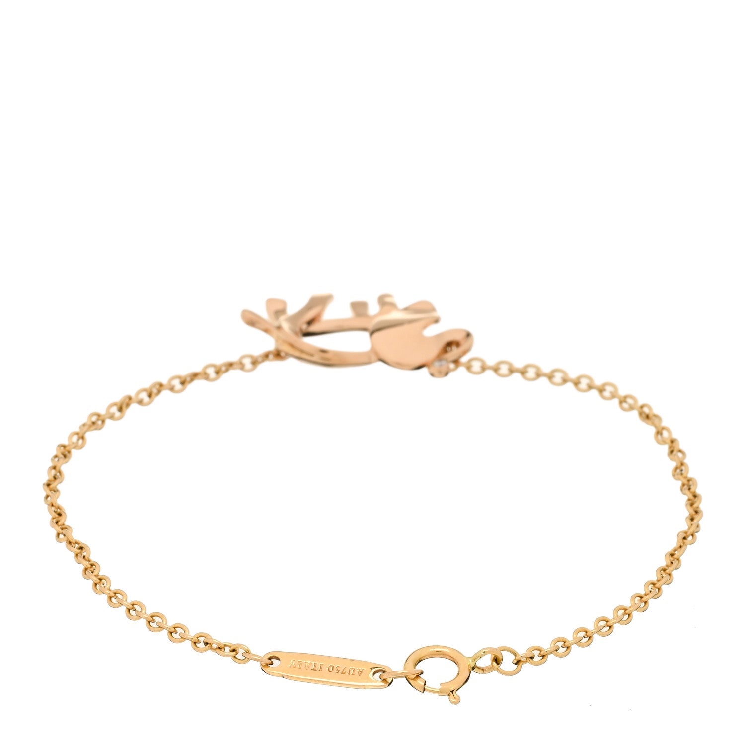 Tiffany 18K Rose Gold Diamond Save the Wild Elephant Bracelet 2 of 3