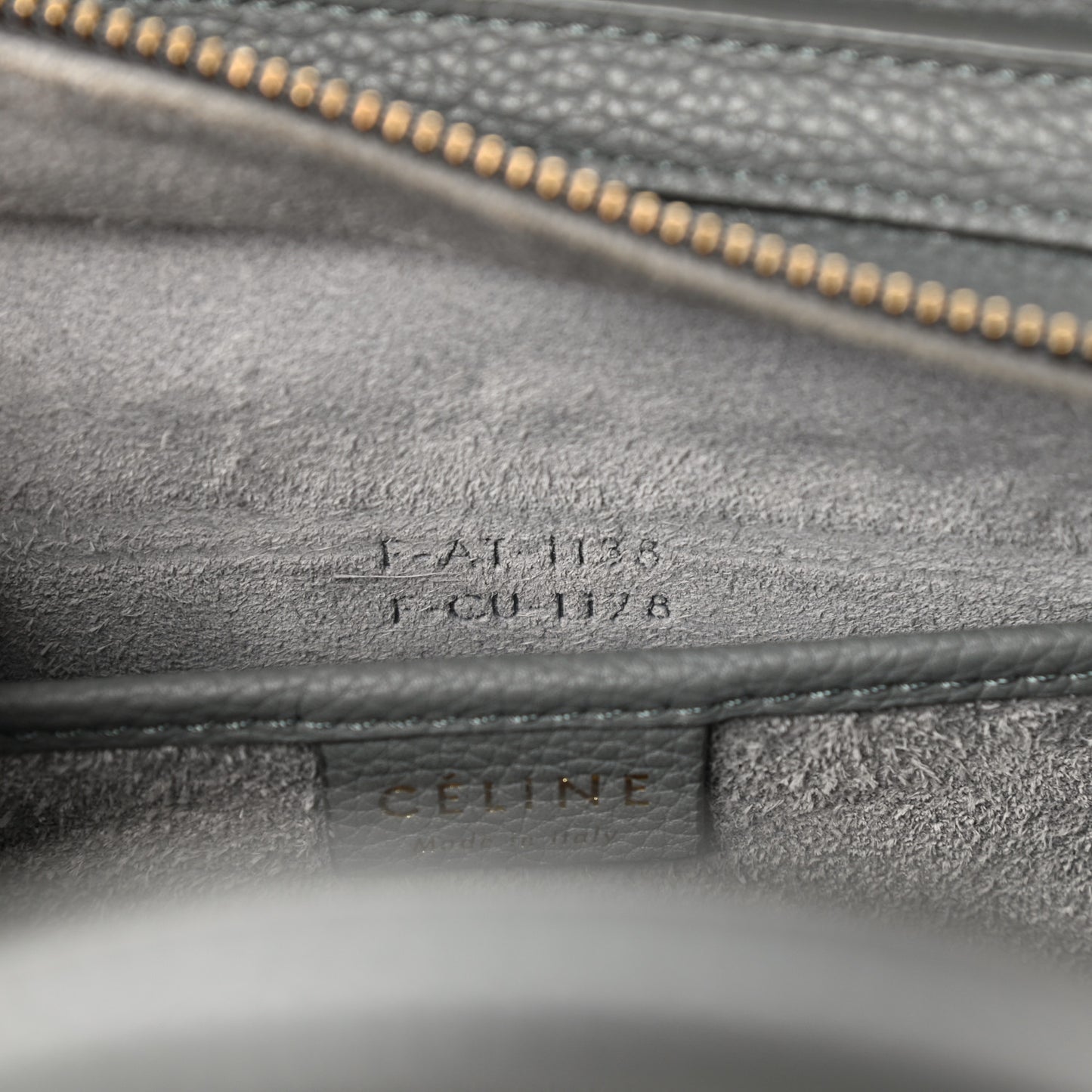 Baby Drummed Calfskin Nano Luggage Kohl