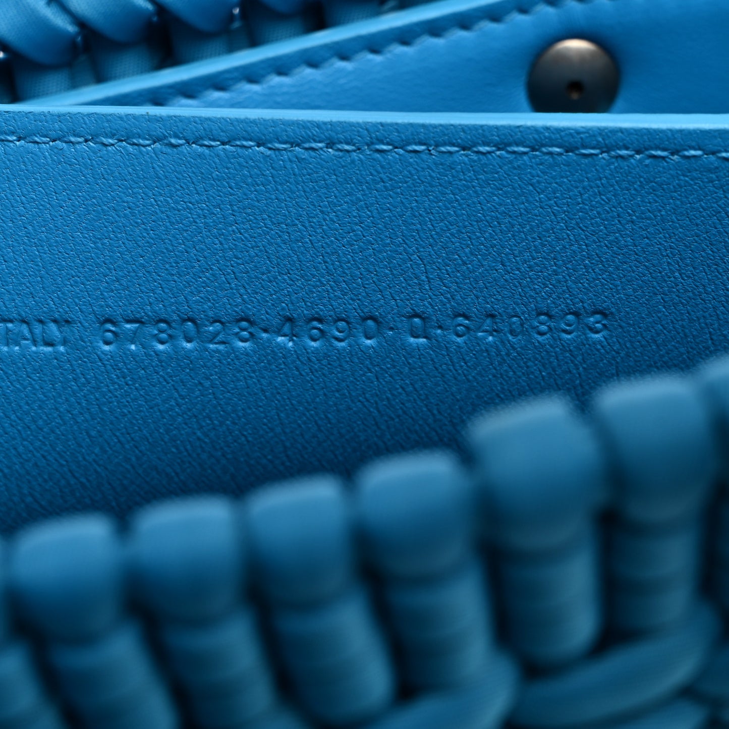 Recycled Nylon Faux Calfskin XXS Bistro Basket Cyan White