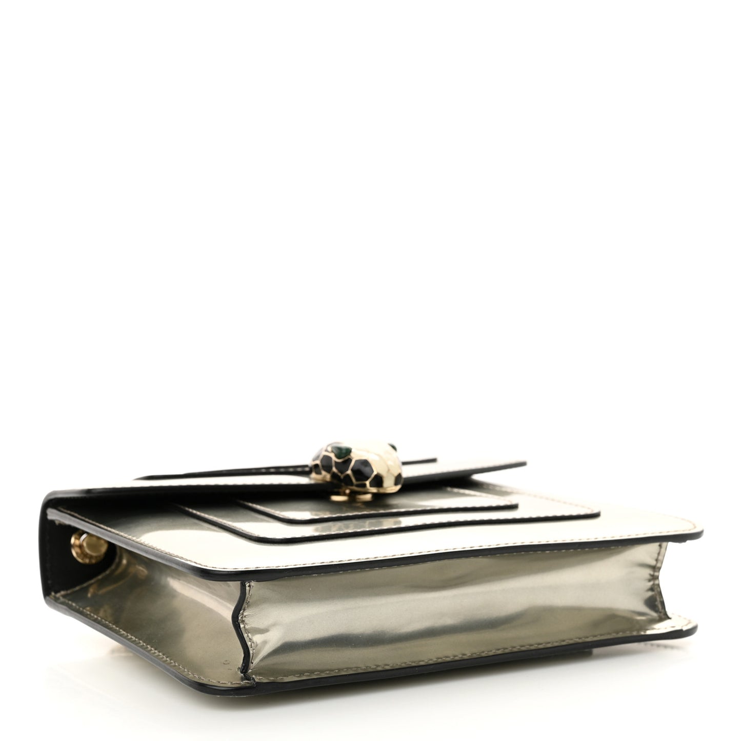 Metallic Calfskin Small Serpenti Forever Snake Strap Crossbody Bag Silver