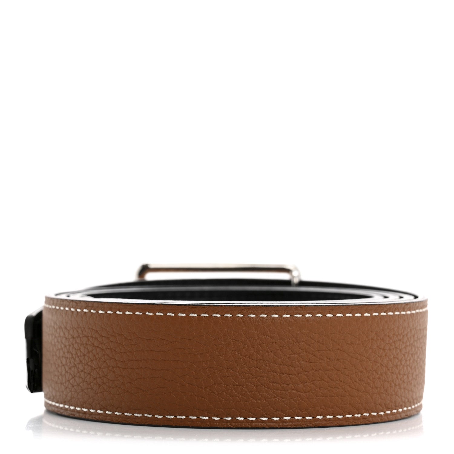 Hermes Togo Box 38mm Oscar Reversible 105 42 Belt Black Gold 4 of 8
