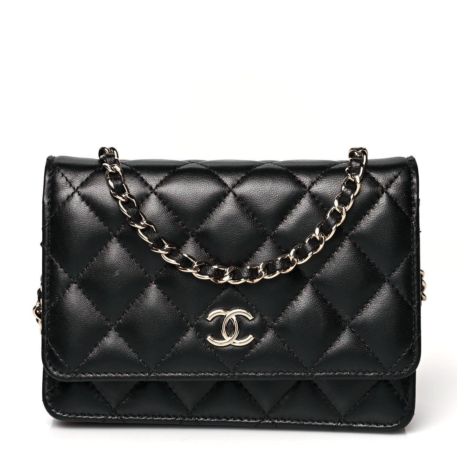 Chanel Lambskin Quilted Mini Camellia Bow Wallet On Chain WOC Black chanel-lambskin-quilted-mini-camellia-bow-wallet-on-chain-woc-black