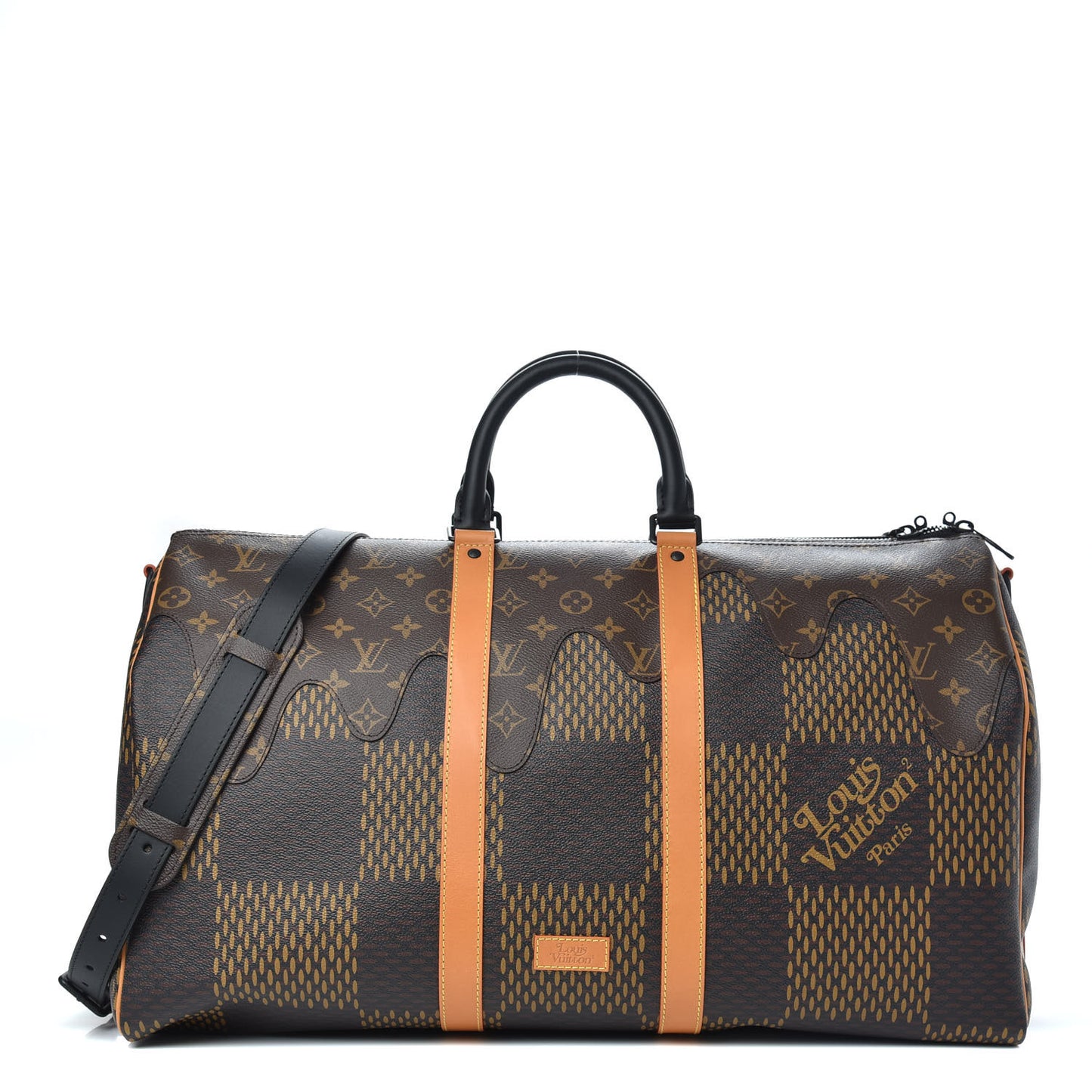 X NIGO Giant Damier Ebene Monogram Keepall Bandouliere 50