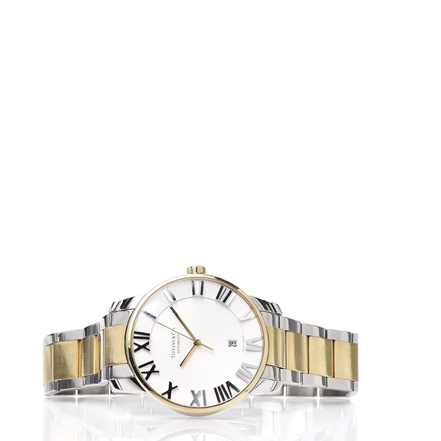 Tiffany Stainless Steel 18K Yellow Gold 42mm Atlas Automatic Watch 3 of 9