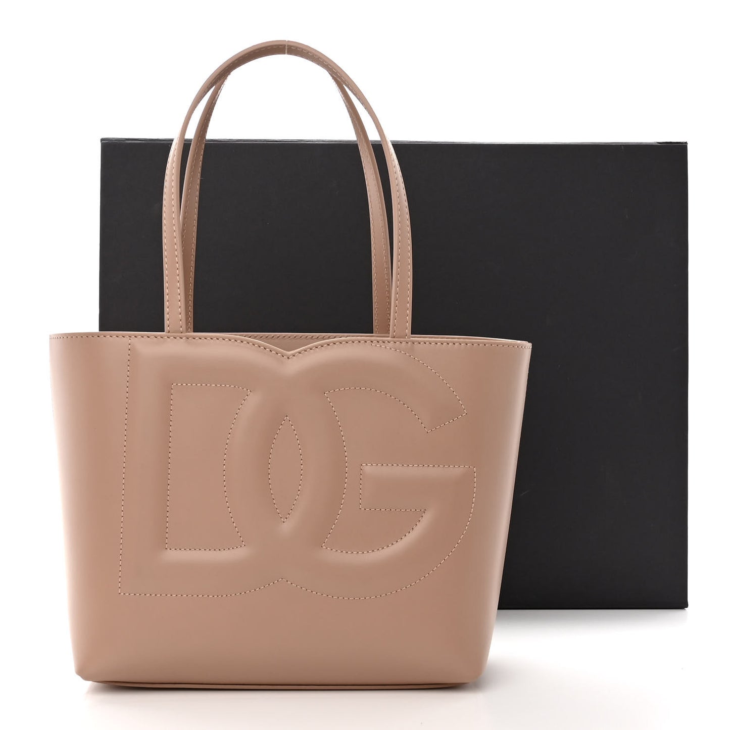 Calfskin Small DG Logo Shopper Tote Cipria