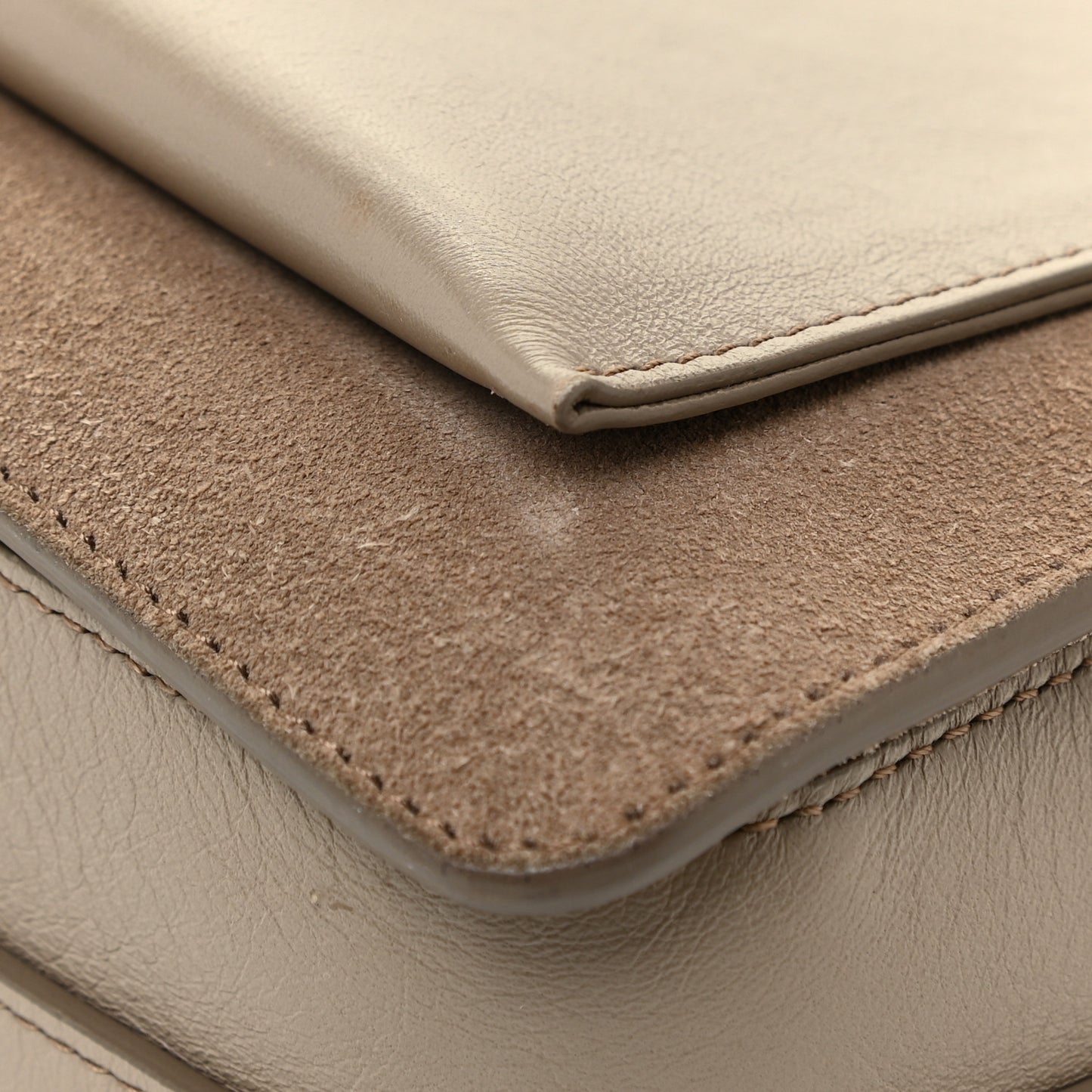 Calfskin Suede Medium Roy Bag Motty Grey