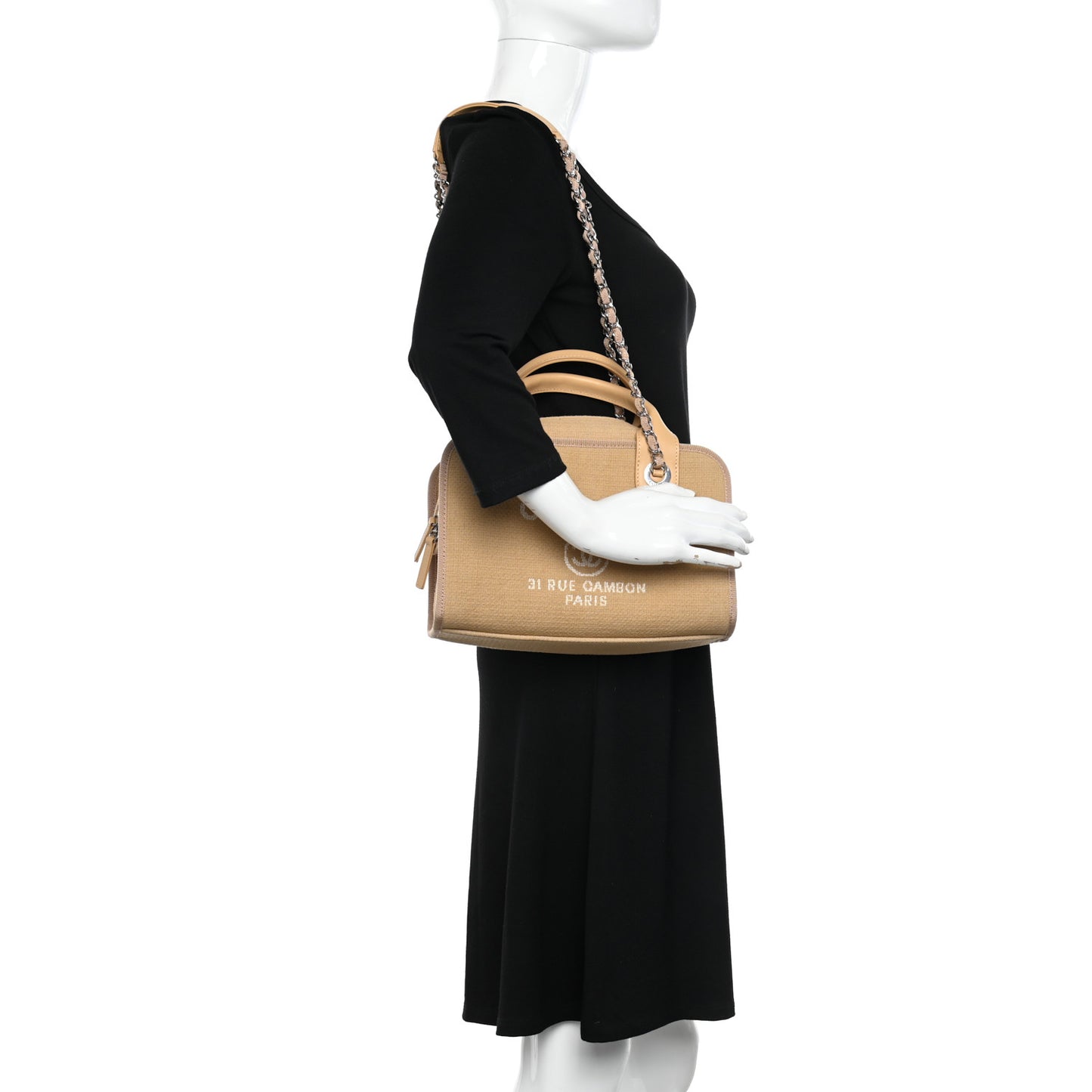Denim Deauville Bowling Bag Beige