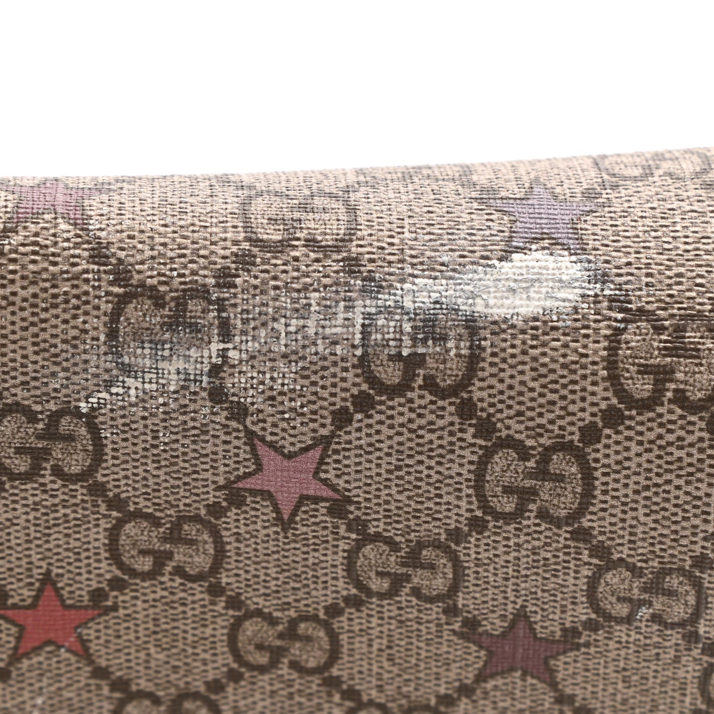 GG Supreme Monogram Stars Medium Double Buckle Flap Messenger Bag Beige Pink