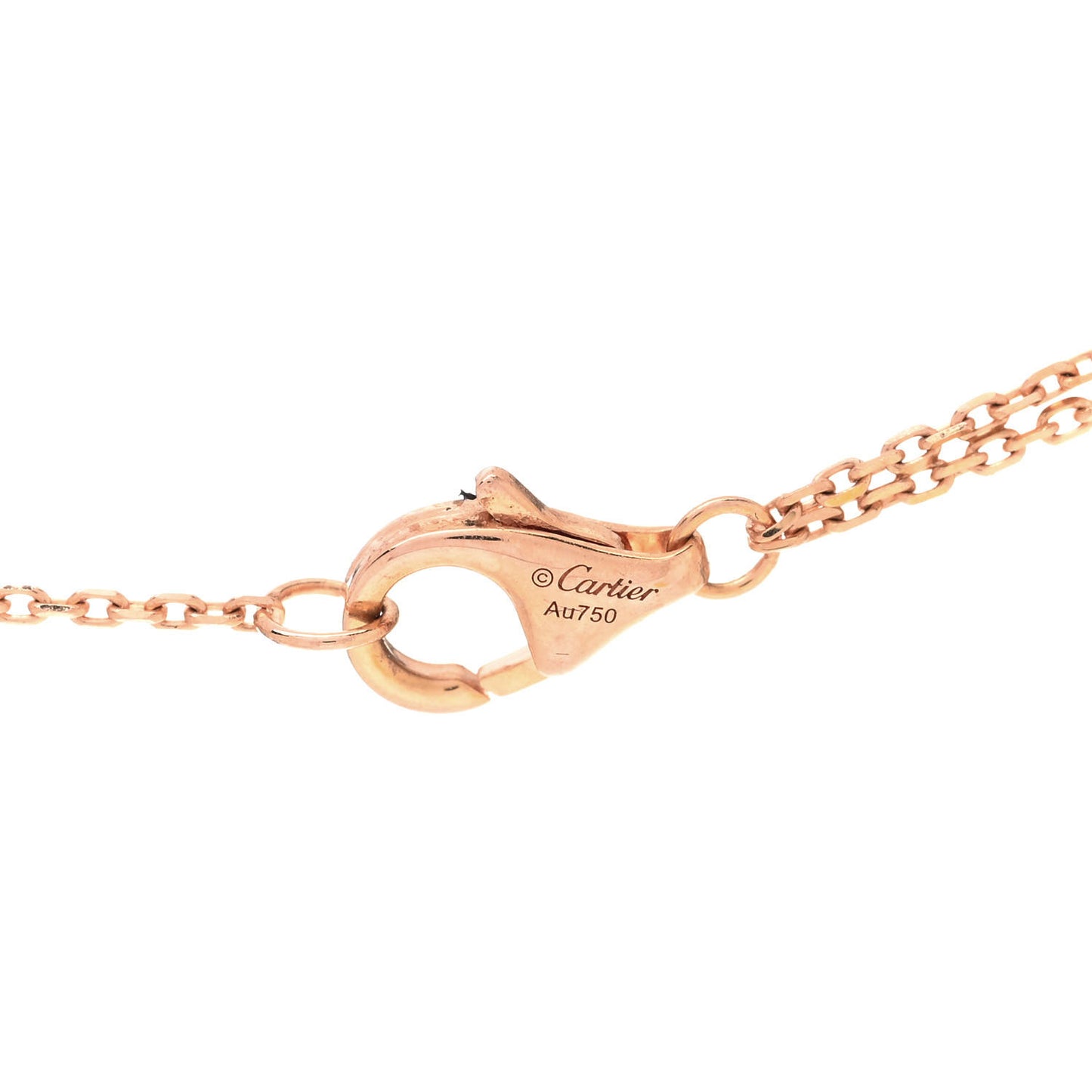 18K Pink Yellow White Gold Trinity Double Chain Pendant Necklace