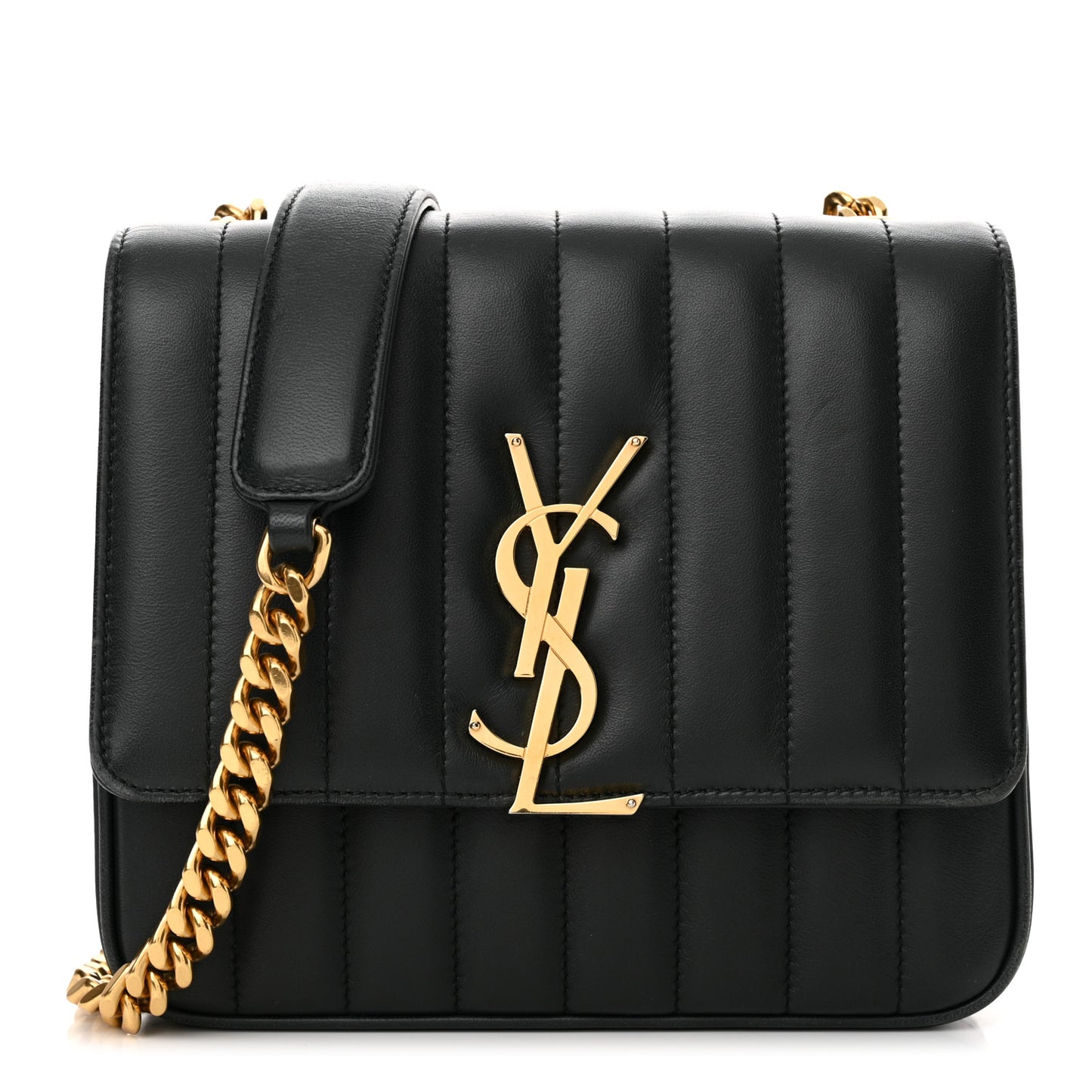 Lambskin Matelasse Monogram Medium Vicky Chain Bag Algae