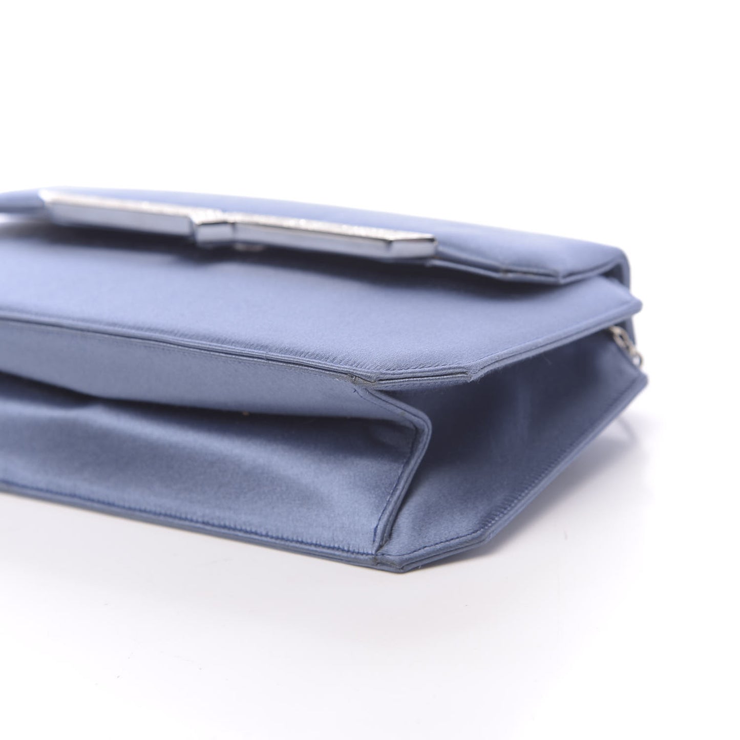 Crystal Satin Clutch Blue