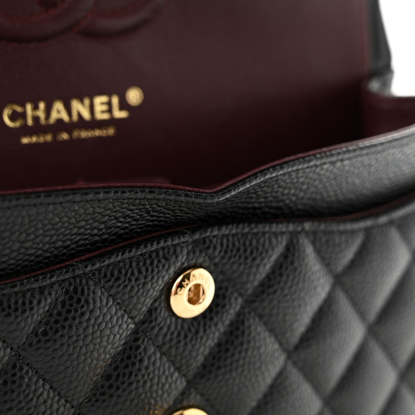 Caviar Quilted Small Double Flap Black