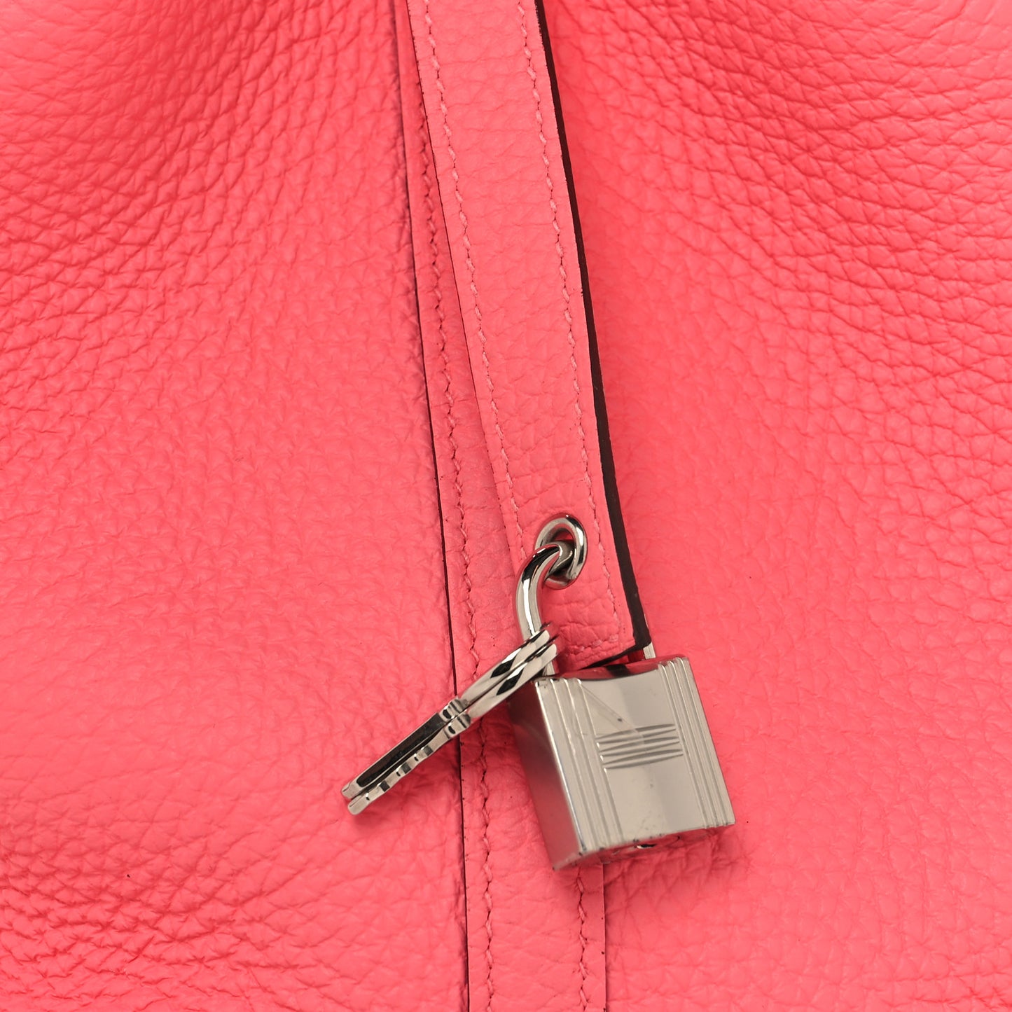 Taurillon Clemence Matte Alligator Picotin Lock Touch 18 PM Rose Azalee Bougainvillier