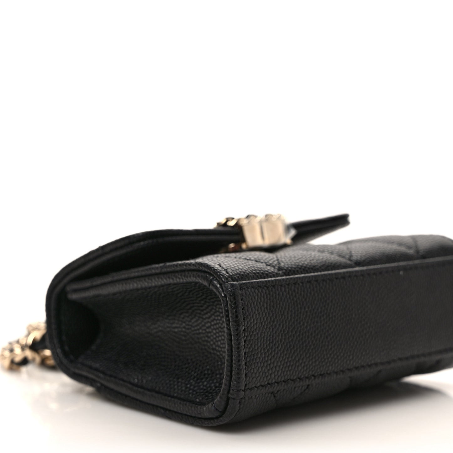 Caviar Quilted Chain Top Handle With Chain Black