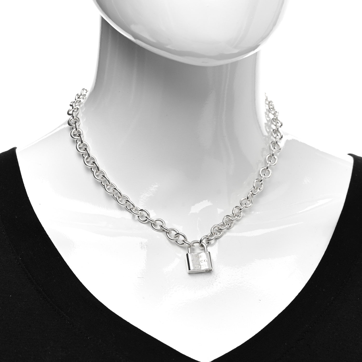 Tiffany Sterling Silver 1837 Lock Charm Necklace 2 of 4
