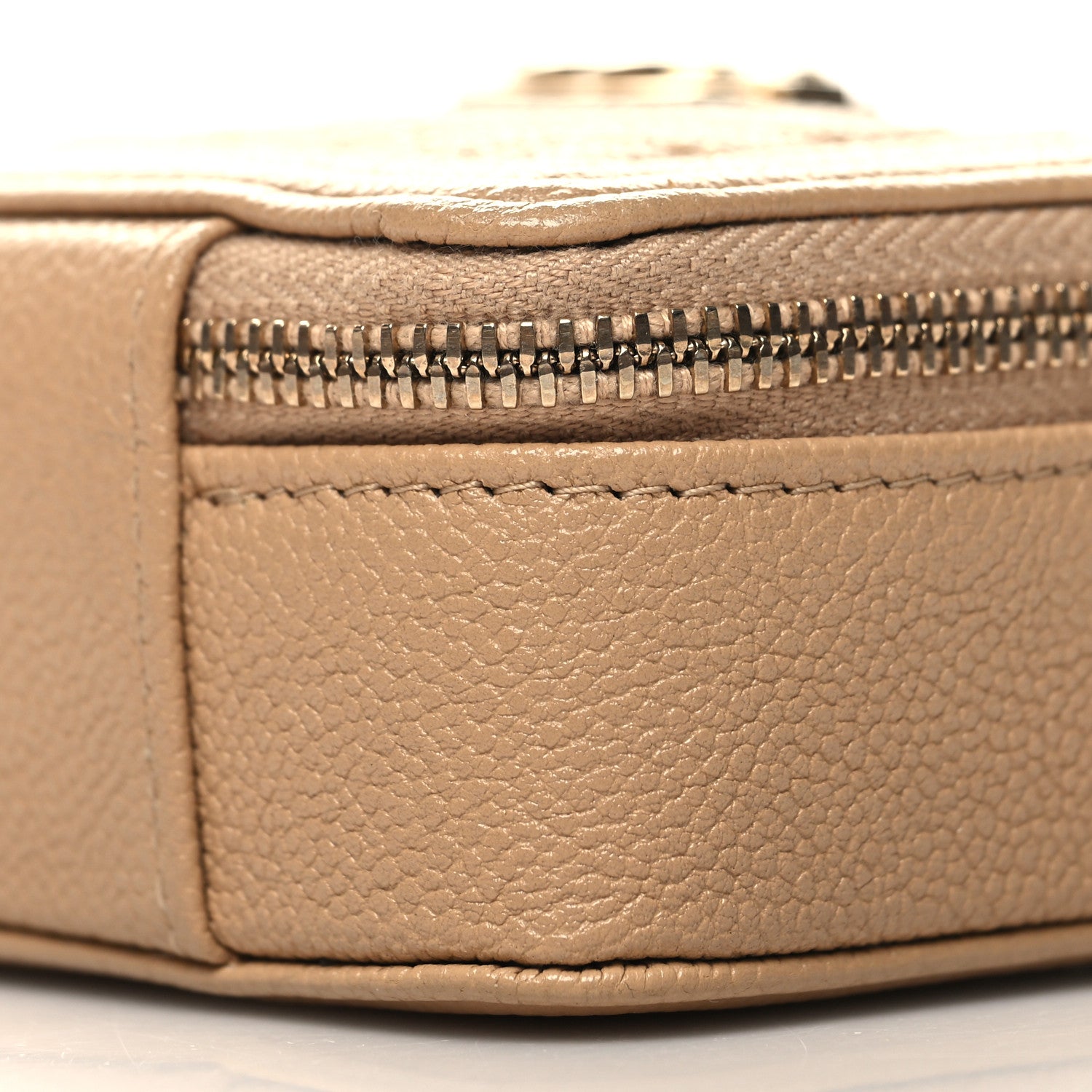 Chanel Caviar Chevron Quilted Mini Boy Clutch With Chain Beige 10 of 11