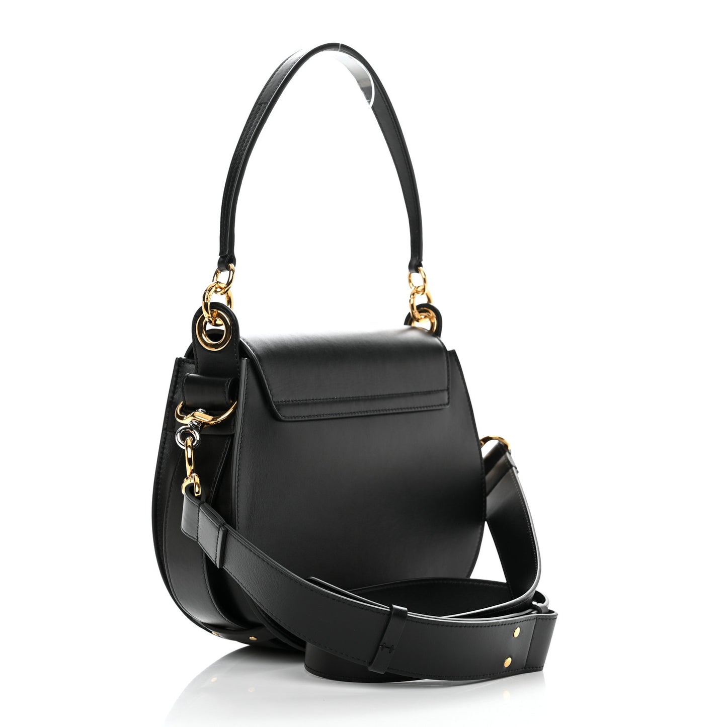 Calfskin Suede Large Tess Bag Black