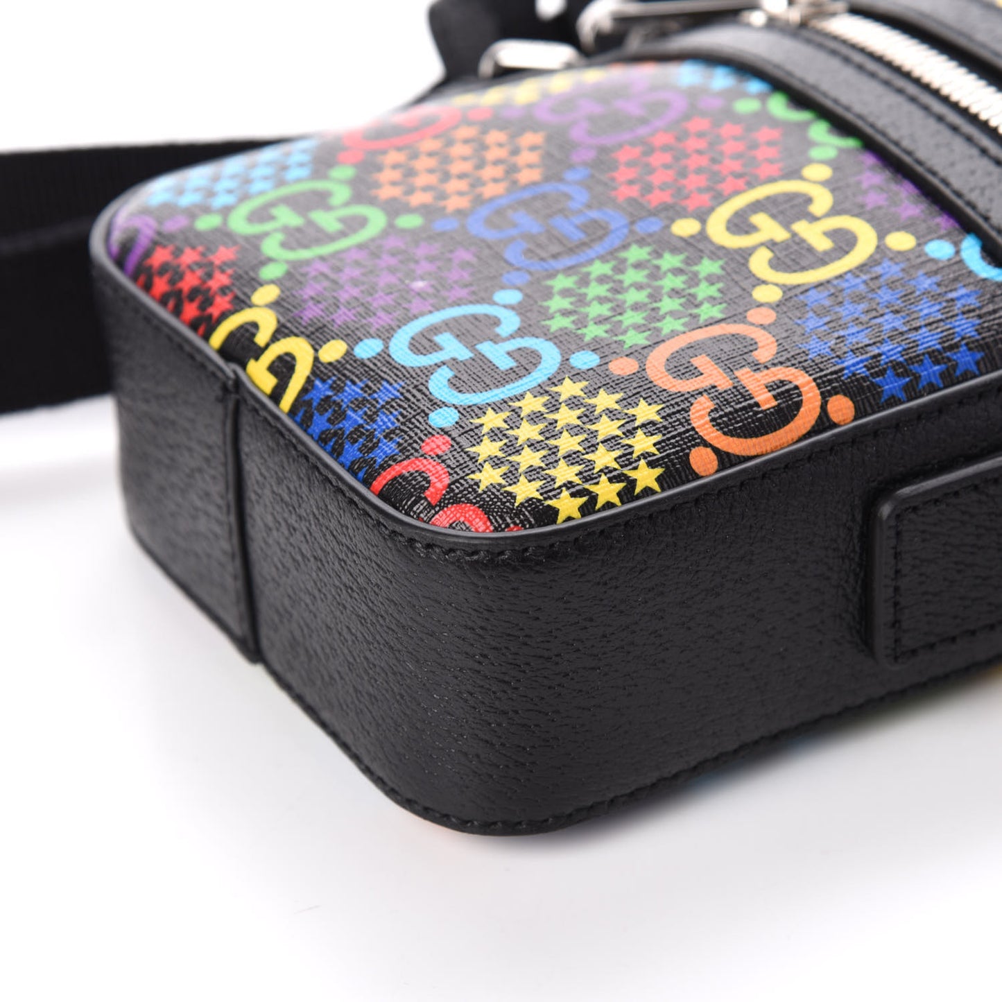 GG Supreme Monogram Psychedelic Messenger Bag Black