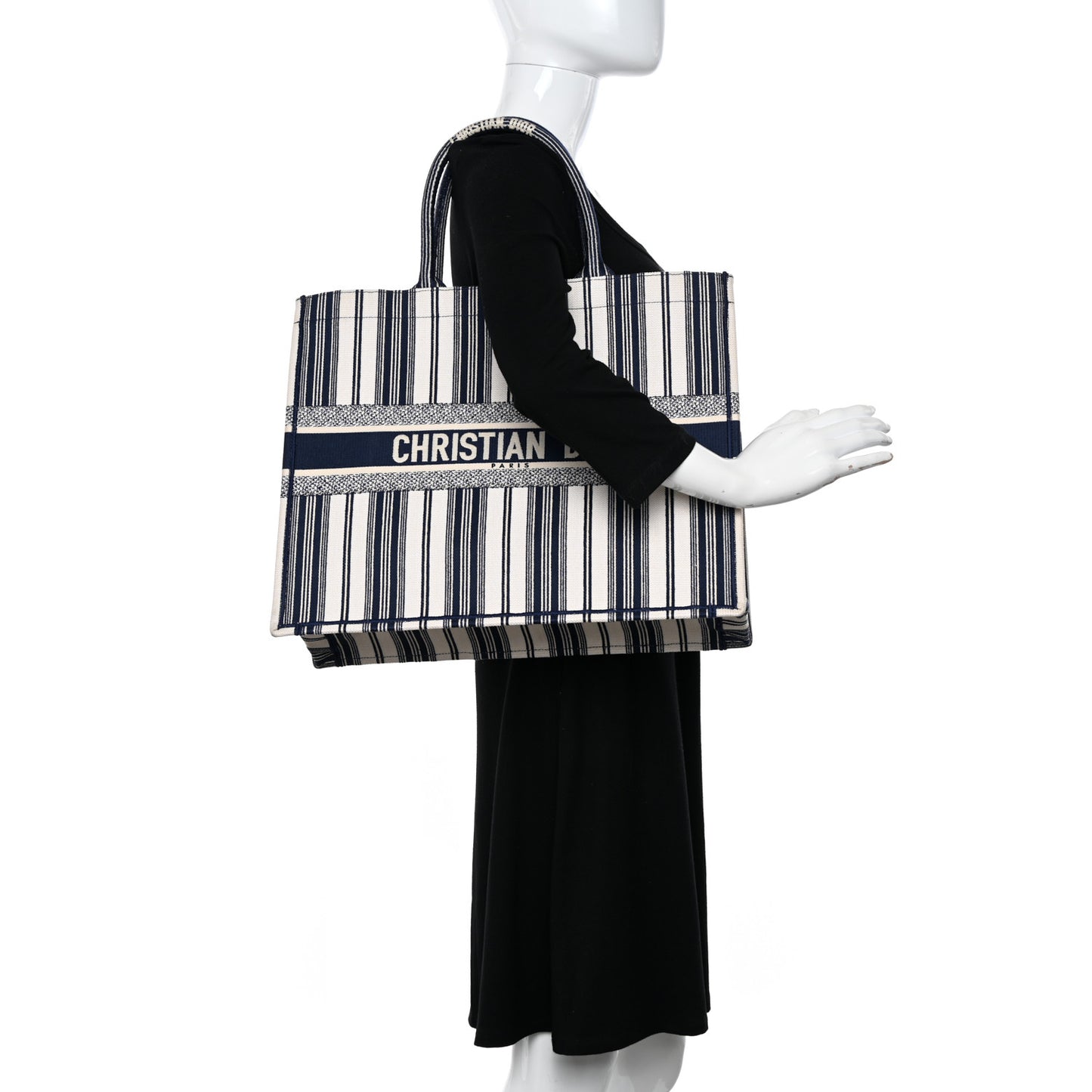 Canvas Embroidered Forte Dei Marmi Striped Book Tote Blue