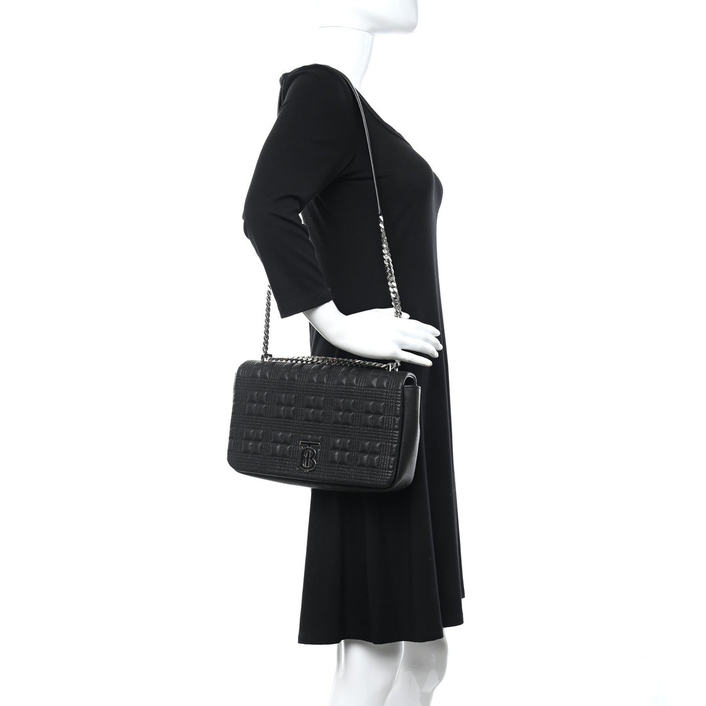 Lambskin Quilted Medium Lola Bag Black