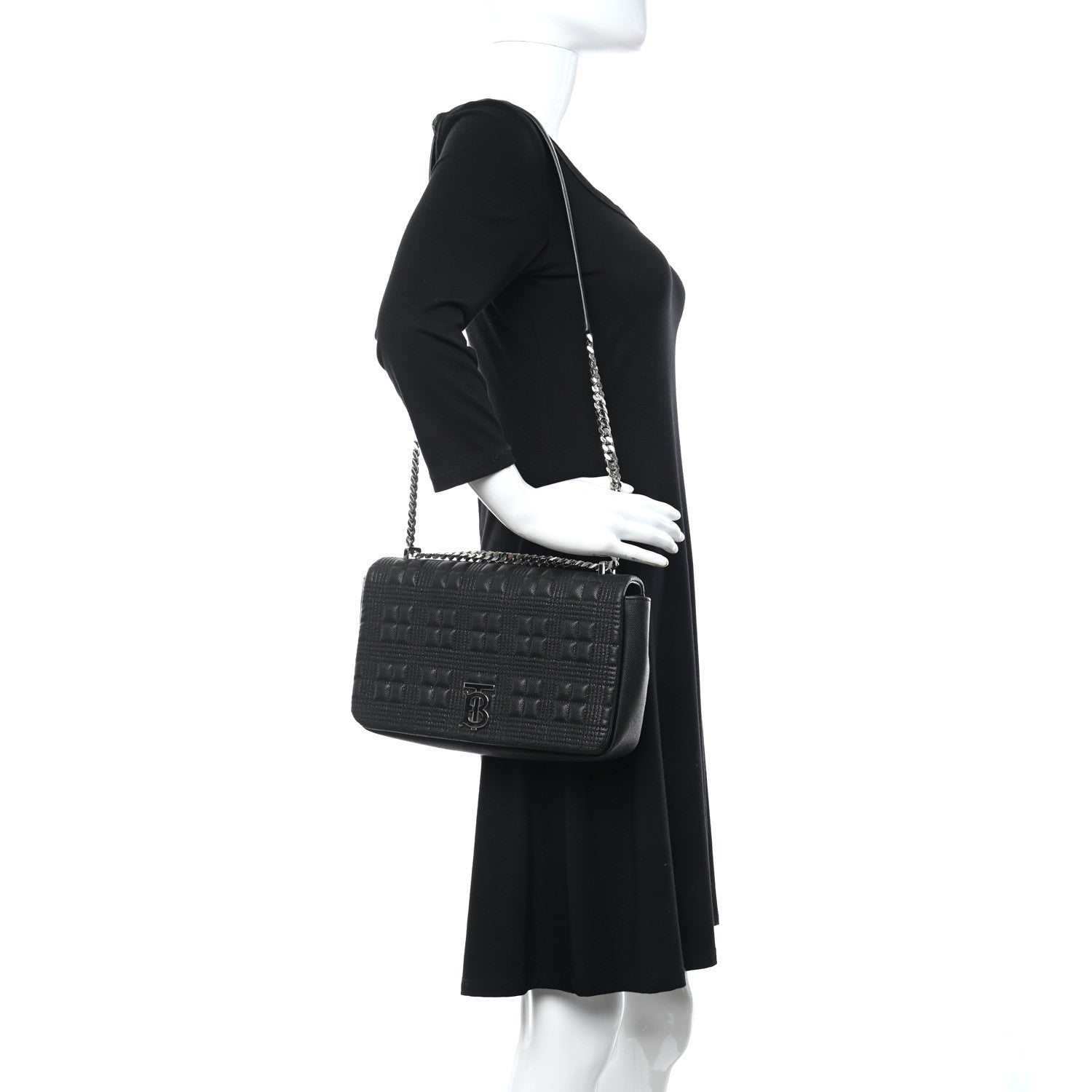 Burberry Lambskin Quilted Medium Lola Bag Black 3 of 14