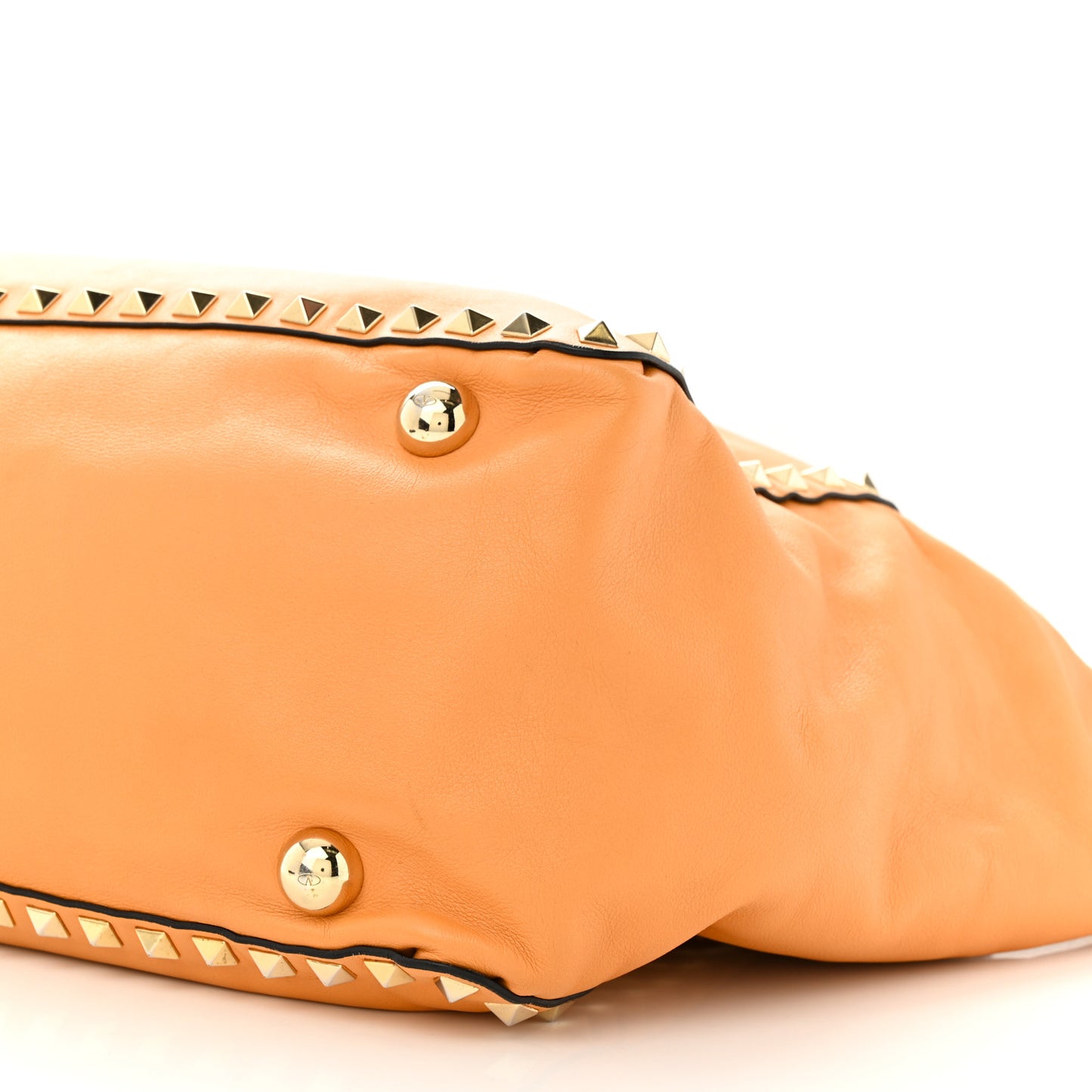 Vitello Medium Rockstud Tote Orange Fluo