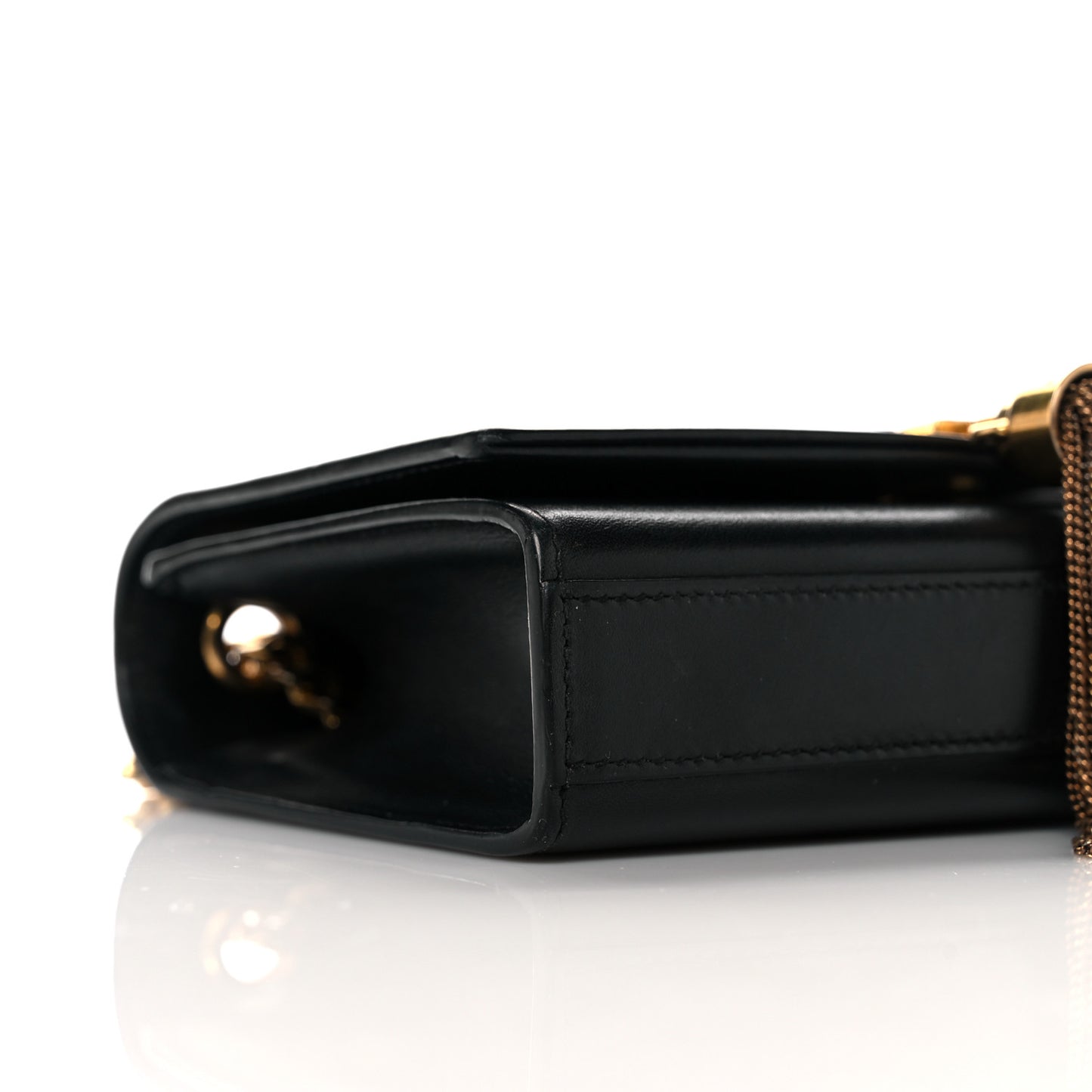 Calfskin Small Classic Monogram Kate Tassel Satchel Black