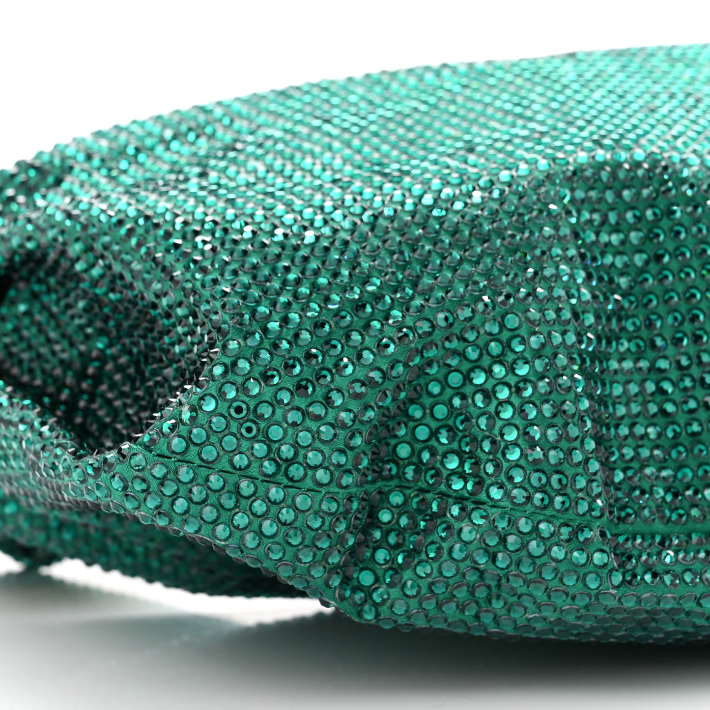 Crystal Embellished Satin Mini Hotfix Jodie Emerald