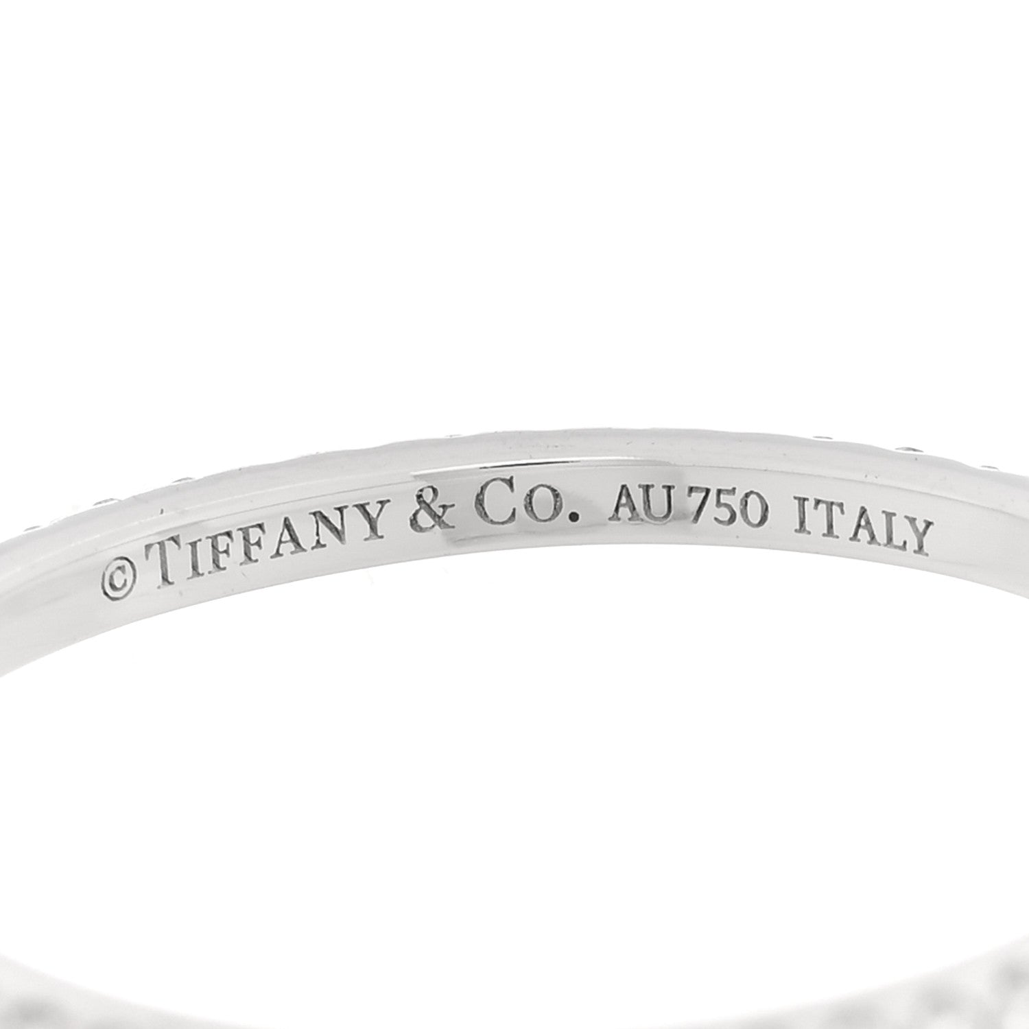 Tiffany 18K White Gold Diamond T Wire Pave Ring 54 7 4 of 5