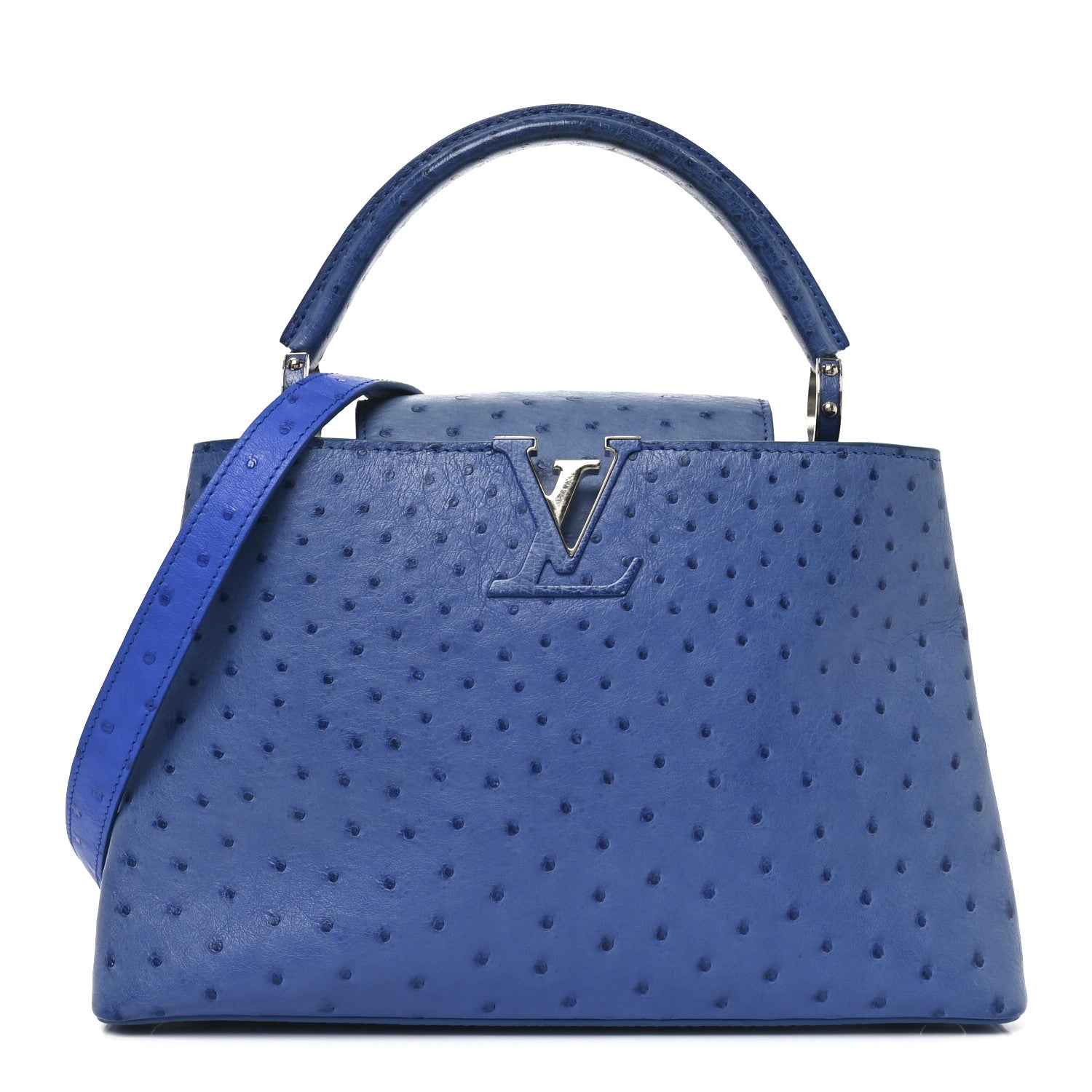 Louis Vuitton Ostrich Capucines MM Saphir 1810806 – FASHIONPHILE