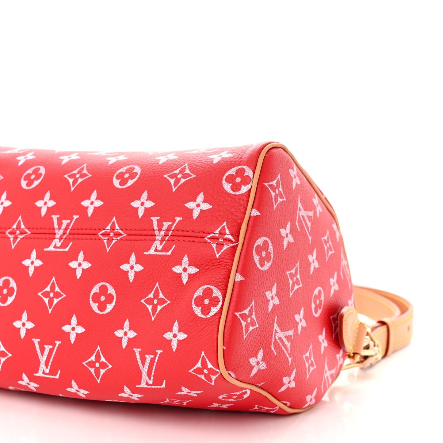 Soft Calfskin Monogram Speedy P9 Bandouliere 25 Red