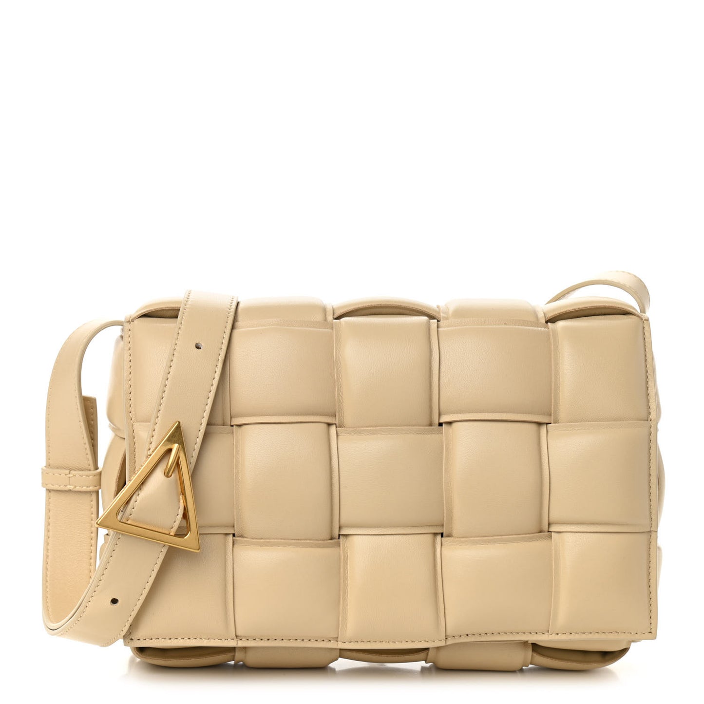 Nappa Maxi Intreccio Padded Cassette Crossbody Bag Porridge