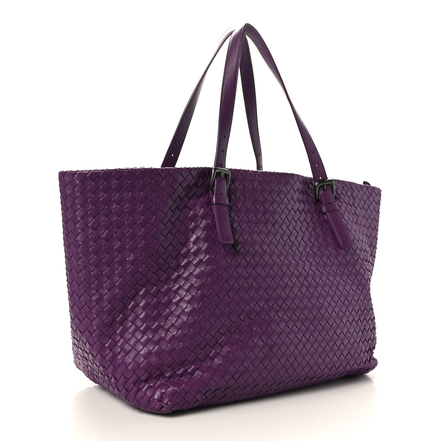 Nappa Intrecciato Large Cesta Tote Eggplant