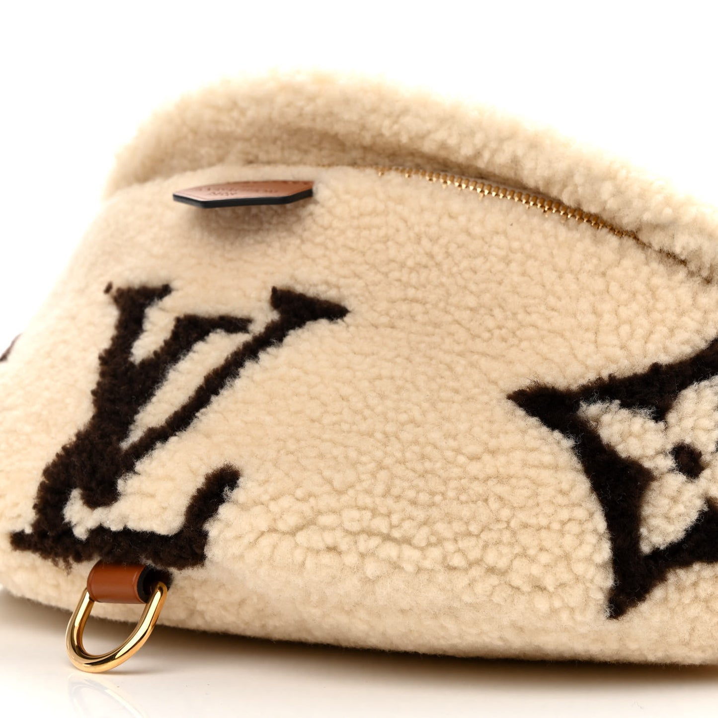 Shearling Monogram LV Ski Bumbag Cream Brown