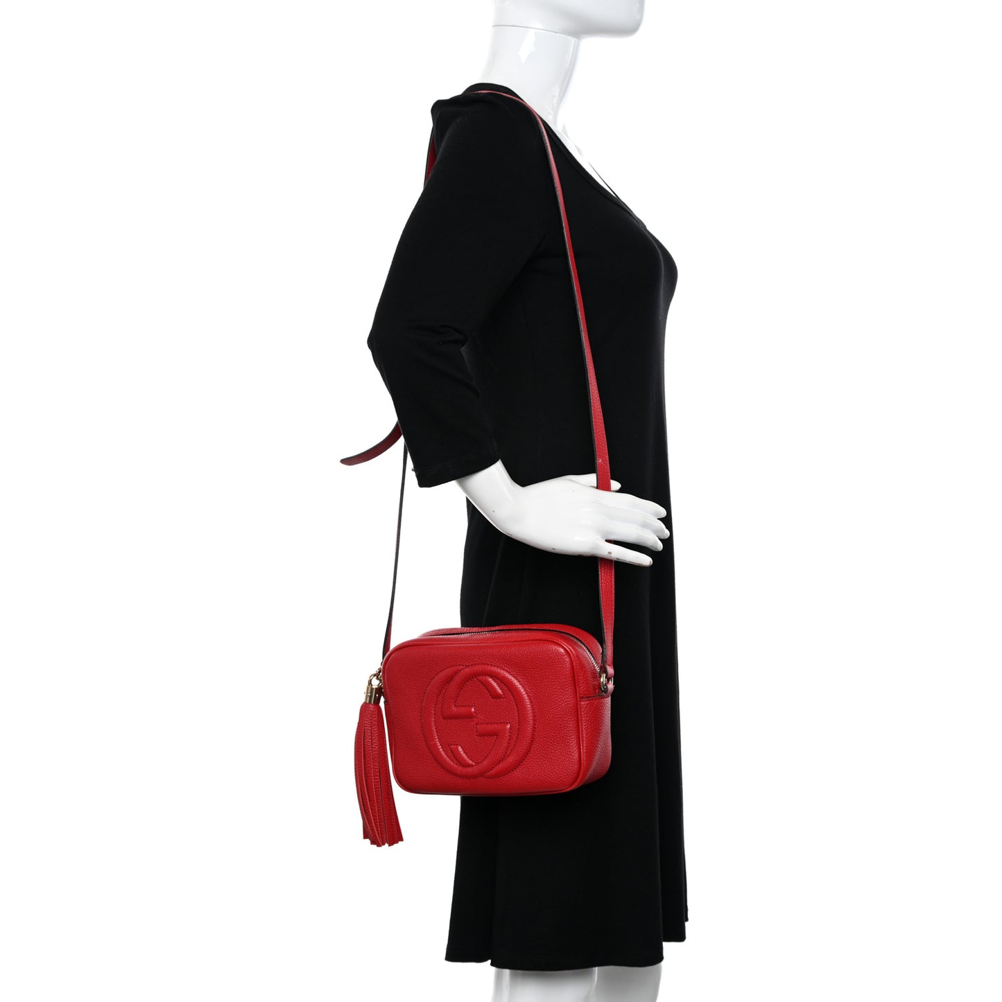 Pebbled Calfskin Small Soho Disco Bag Tabasco Red