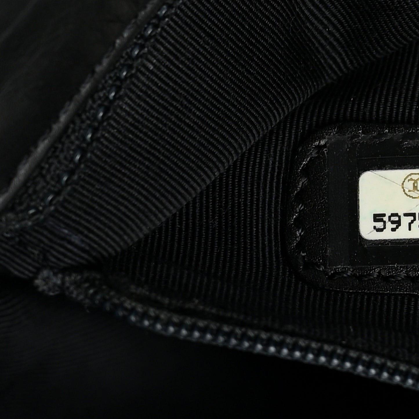 Calfskin Embossed CC Messenger Bag Black