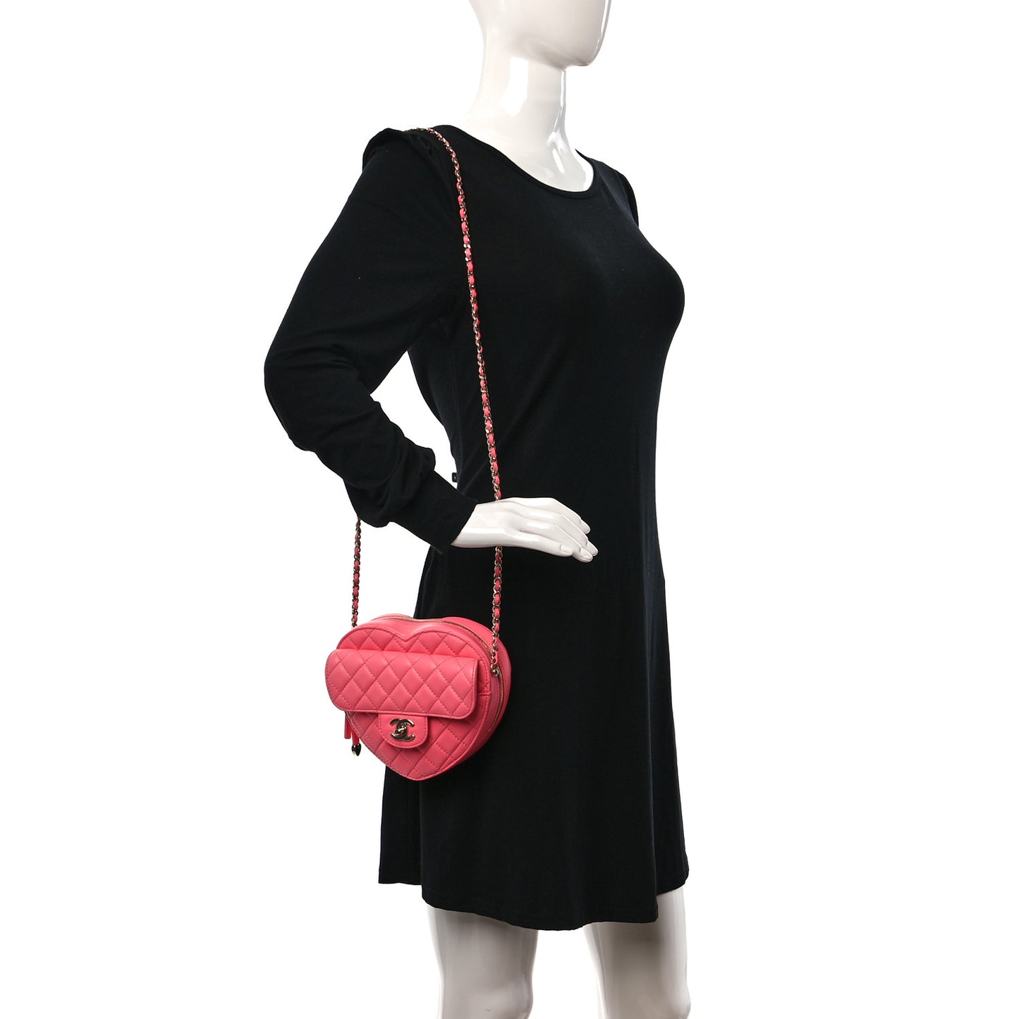 Lambskin Quilted CC In Love Heart Bag Pink