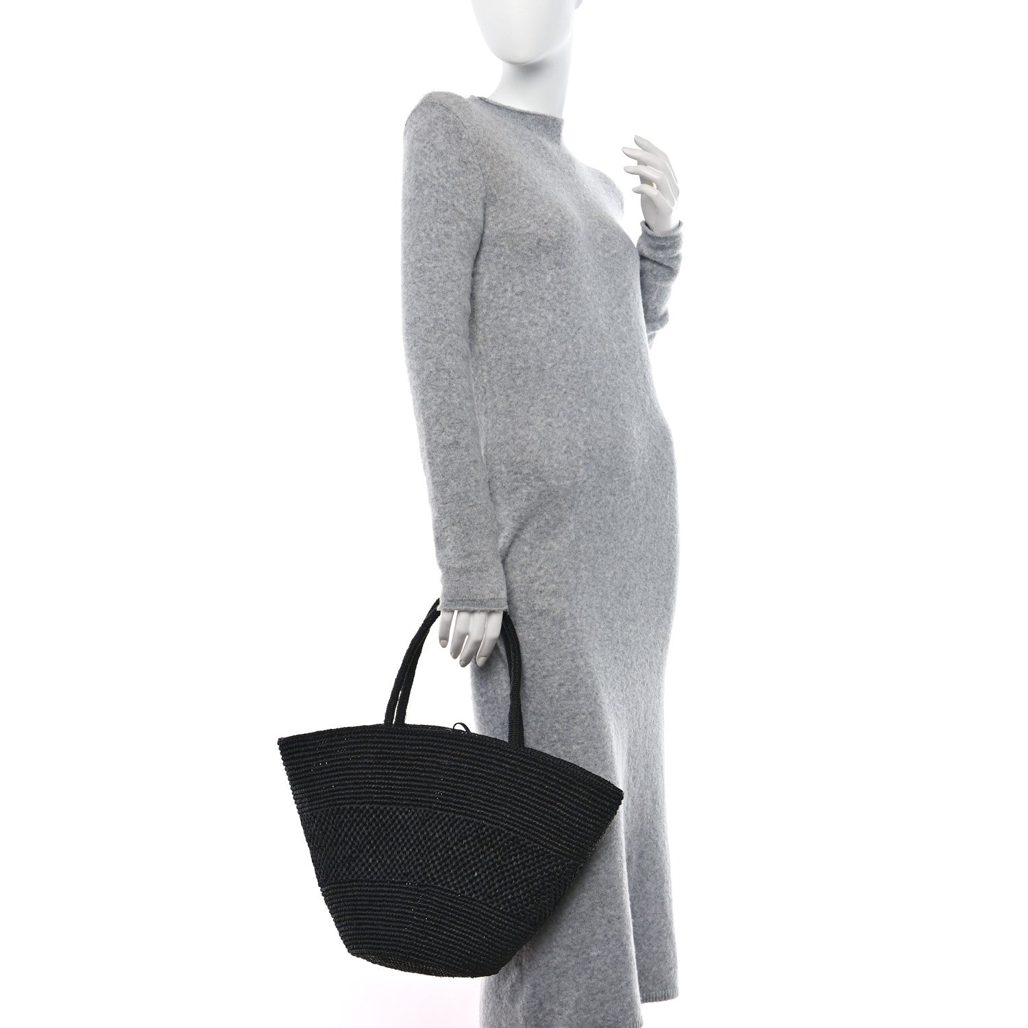 The Row Raffia Emilie Tote Bag Black 3 of 11