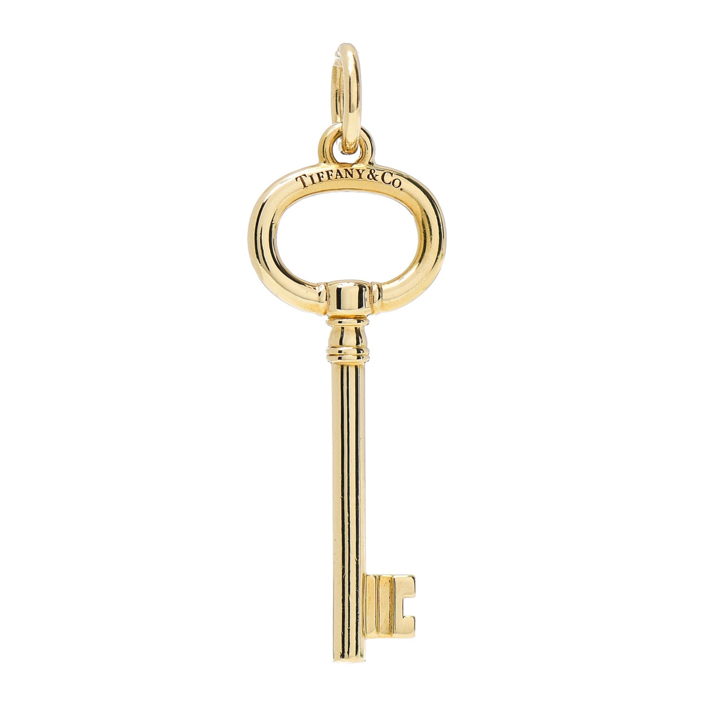 18K Yellow Gold Small Oval Key Pendant
