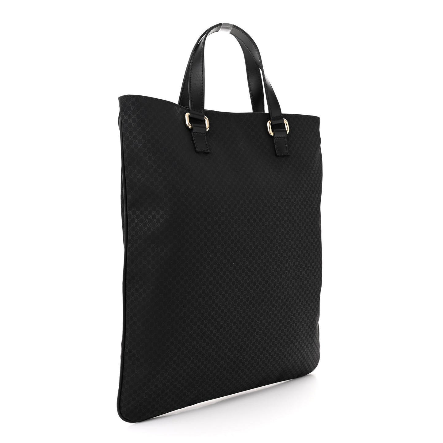Nylon Microguccissima Flat Vertical Tote Black